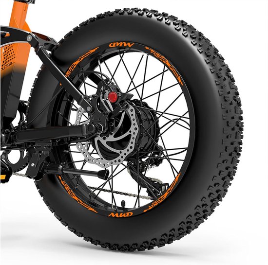 Oranje velgstickers 20 inch voor fatbike en mountainbike, waterdicht vinyl, duurzaam en krasbestendig