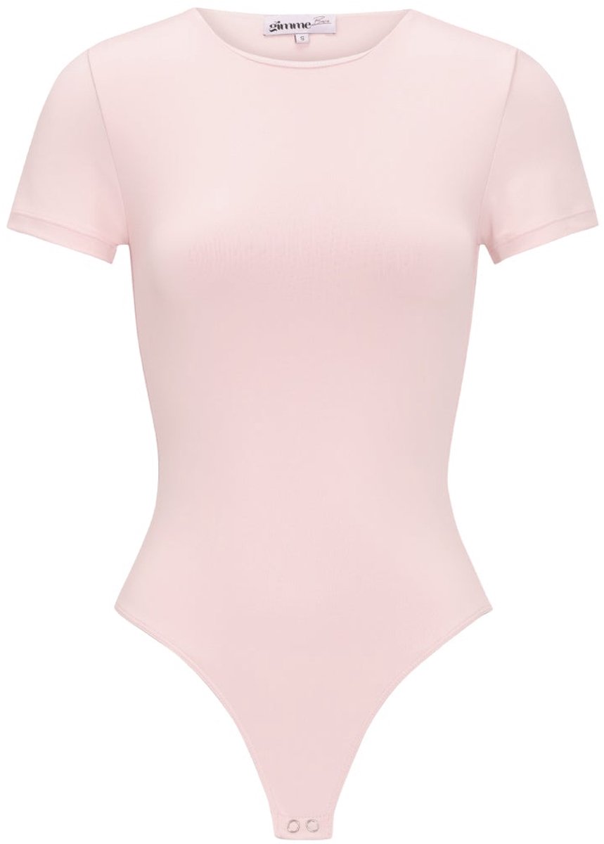 Body Basic T-shirt van gebreid nylon - effen, ademend en elastisch