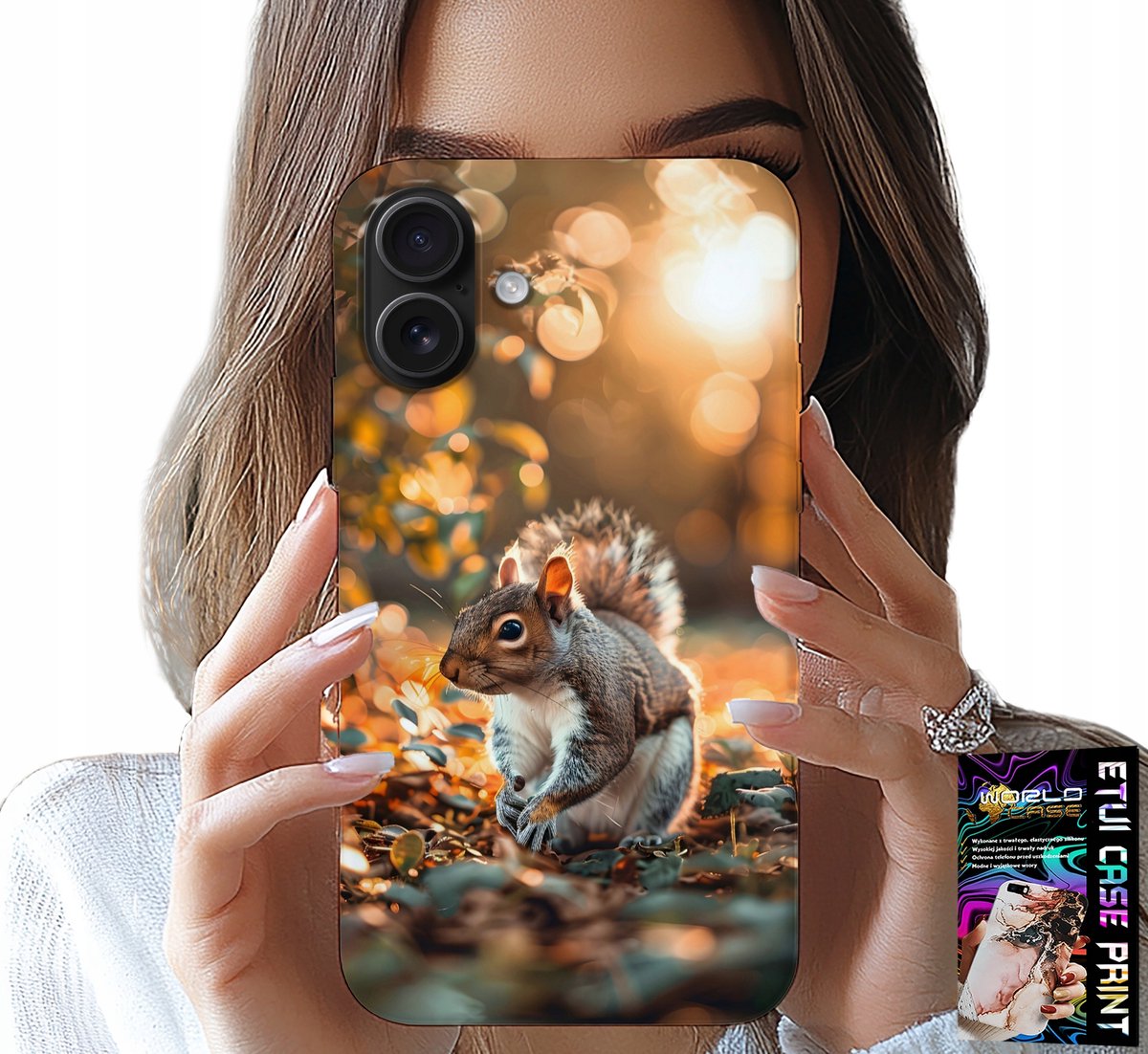 iPhone 16 hoesje - schattige eekhoorn, hoesje met je eigen motief