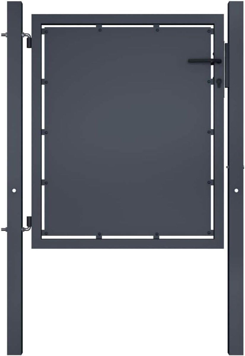 Tuinpoort Staal - Hekwerk Poort - Toegang Afbakenen - Inclusief Slot Kruk - 100x100 cm - A