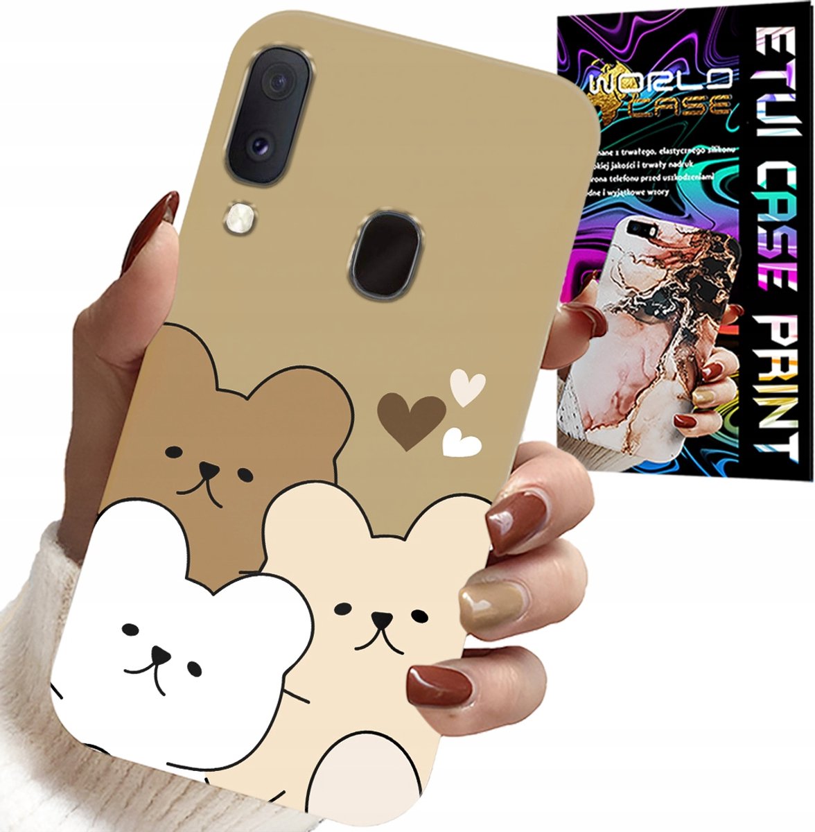 HOESJE VOOR SAMSUNG GALAXY A20E - TEDDYBEER, TEDDYBEERPATRONEN VOOR DE ALLERJKERS