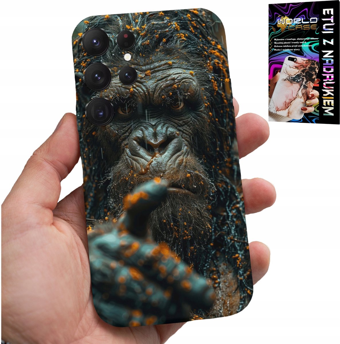 HOESJE VOOR SAMSUNG GALAXY S25 ULTRA - AAP, AAP, GORILLA, DIEREN + GLAS