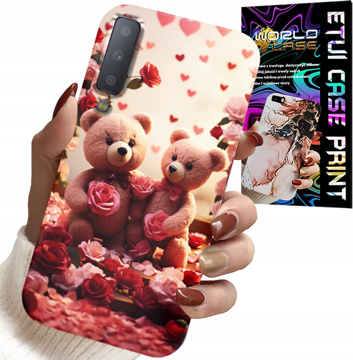 Hoesje voor Samsung A7 2018 - Teddyberen, Love You, Harten, diverse patronen