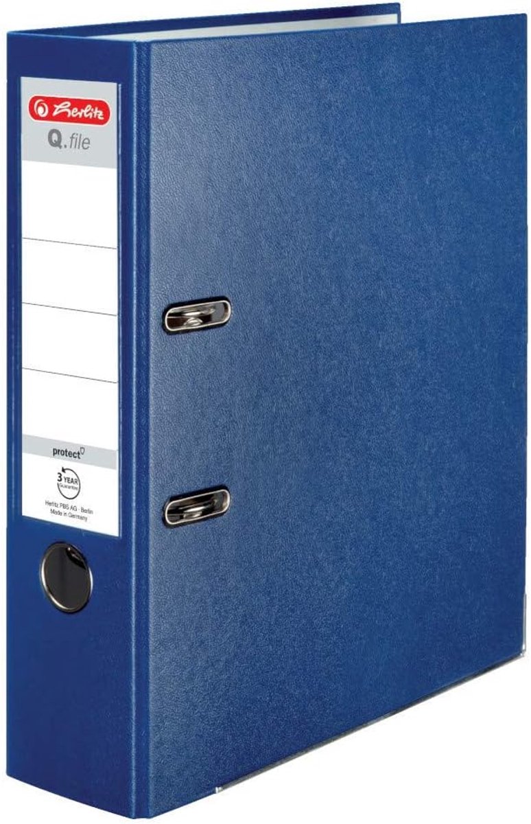 Ringmap A4 - Documentenmap Archiefmap - Documenten Sorteren - 8cm Rug 2 Ringhendels - 390 gram - Blauw