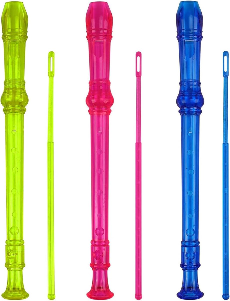 Blokfluit Set - 8 Gaten Instrument - Muziek Leren - Duitse Vingerzetting - 32.5 cm - Transparant