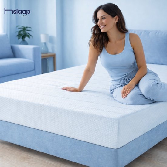 Matelas Slaapluxe®-Ressorts ensachés 160x200 cm | 25 cm épais - Housse amovible en tissu lavable