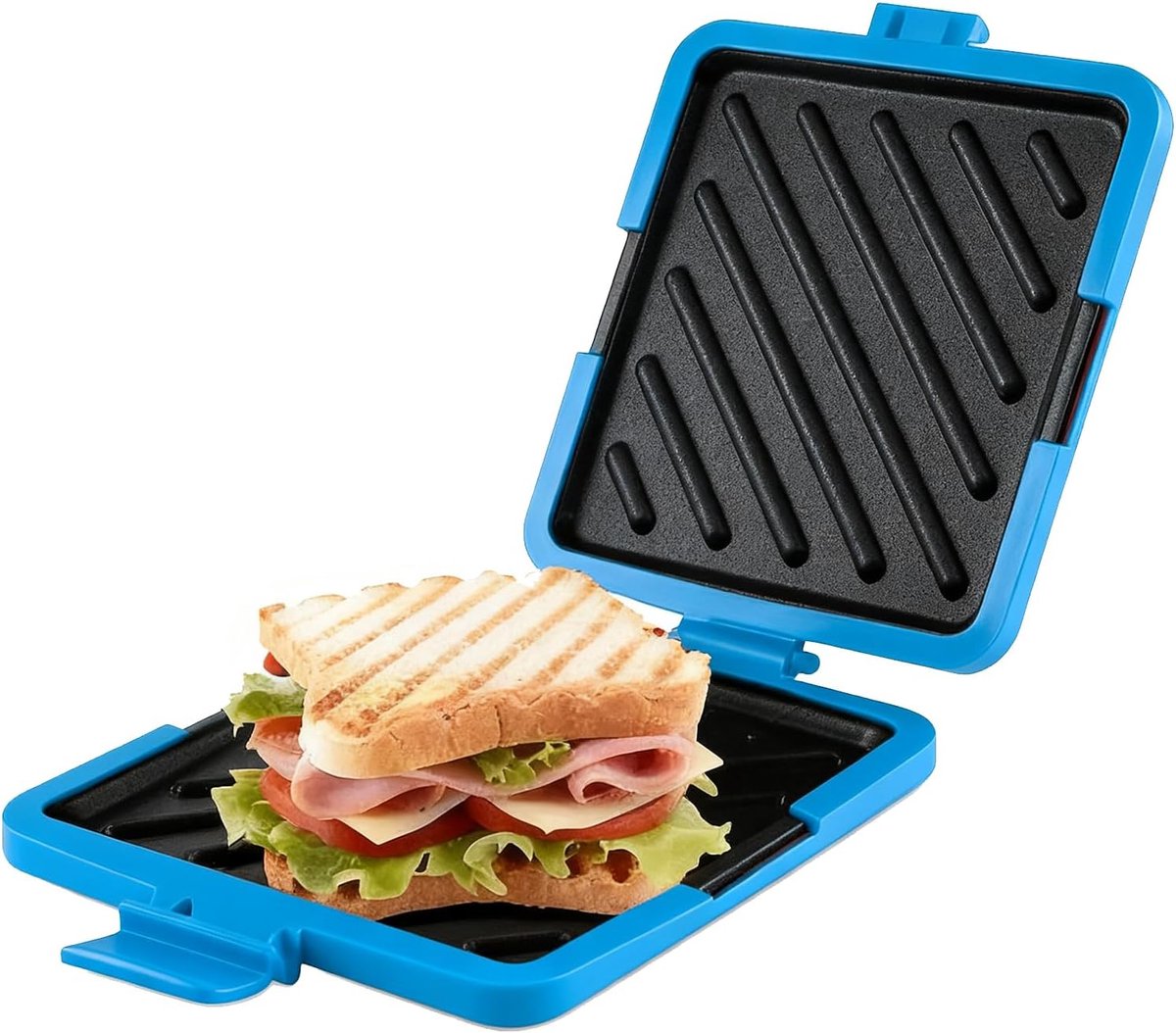 Siliconen Magnetron Bakvorm - Broodrooster - Food Grade Anti-Anbak Bakplaat - Herbruikbaar & Hittebestendig - Blauw - 16x16x3 cm