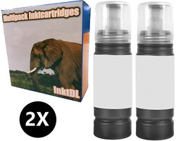 InktDL Huismerk geschikt voor Epson 102 Inktflessen - 2X Fles Zwarte Inkt - Geschikt voor EcoTank ET-2750 - ET-2851 - ET-3700 - ET-3750 - ET-3850 - ET-4850