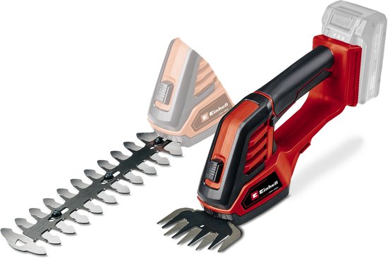 Einhell Accu Gras-/Heggenschaar GE-CG 18/100 Li Solo – Power X-Change – 18 V/Li-Ion – Knipbreedte grasschaar: 10 cm – Snoeibreedte heggenschaar: 20 cm – Excl. accu en lader