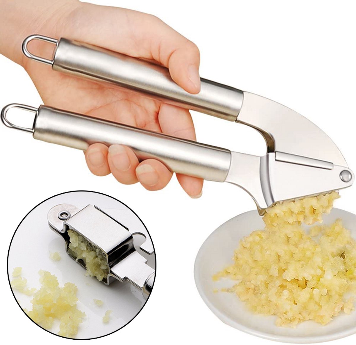 Knoflookpers - RVS - Extra Groot Vermaler - 1 Stuk - Keuken