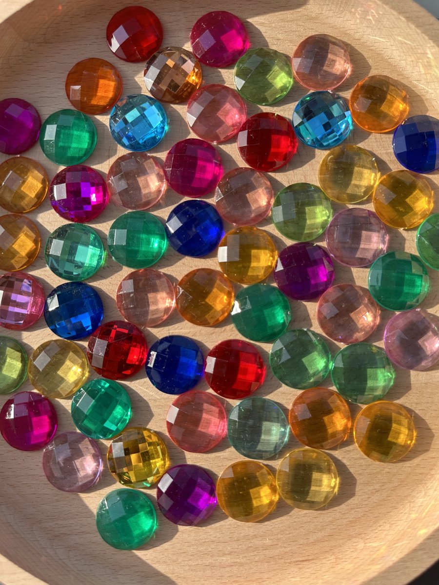Transparante glitterstenen - Diamanten - 90 stuks - Educatief montessori speelgoed - Voor kinderen vanaf 3 jaar - Bauspiel style