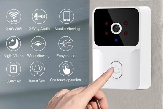 Draadloze videodeurbelcamera met, tweerichtingsaudio, Tuya slimme videodeurbel, wifi, tweeweg intercom, huisbewaking — afbeelding 3