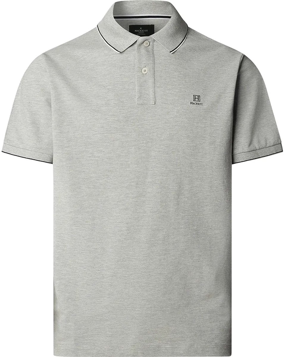 Hackett Heritage Tipped Korte Mouw Poloshirt Grijs S Man