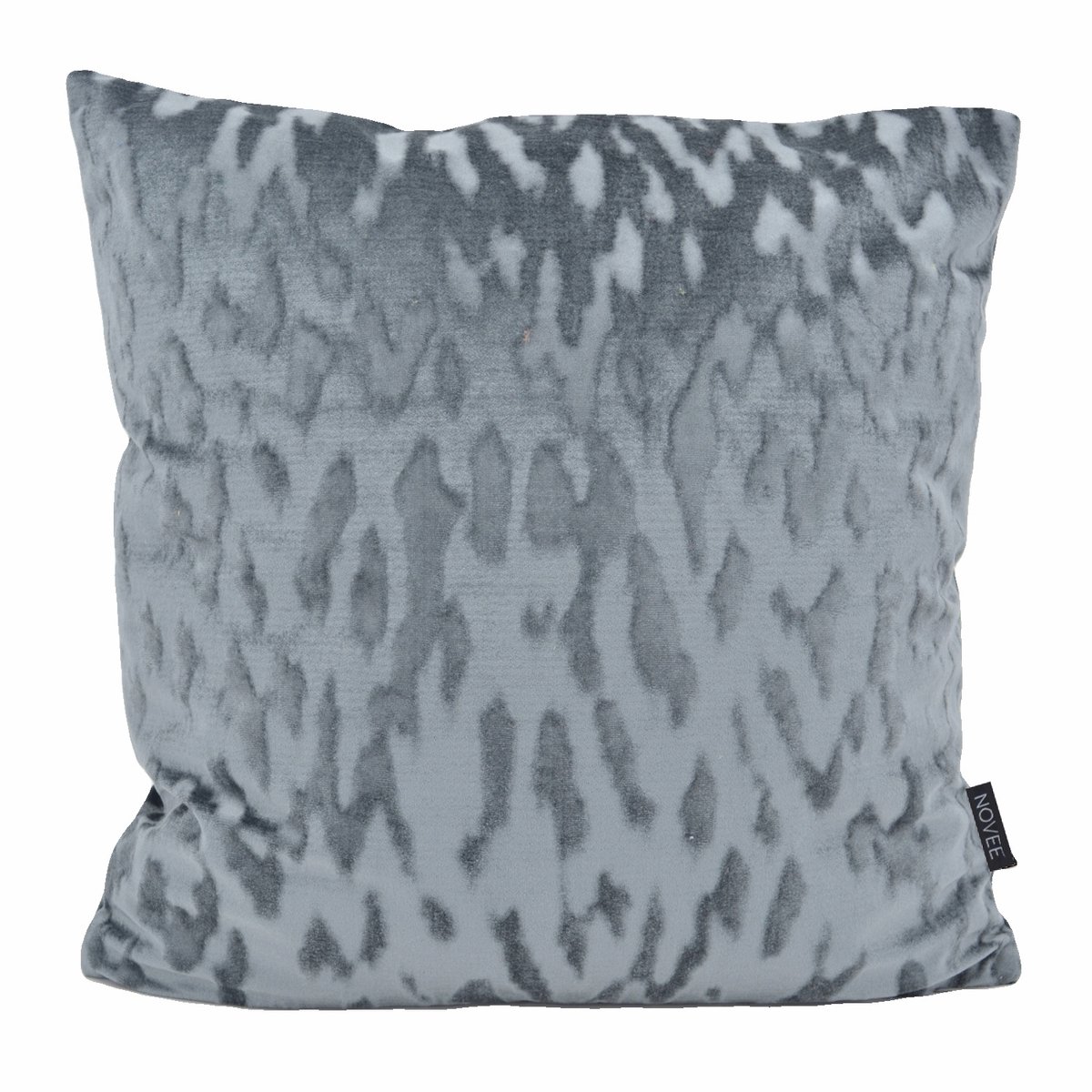 NOVÉE Sierkussen Velvet Stain Zilver/Grijs | 45 x 45 cm | Velvet / Polyester