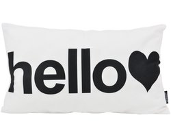 Sierkussen Hello Wit | 30 x 50 cm | Katoen/Polyester