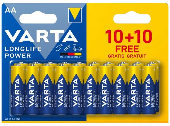 Varta Longlife Power AA - Alkaline Batterijen - 20 Stuks
