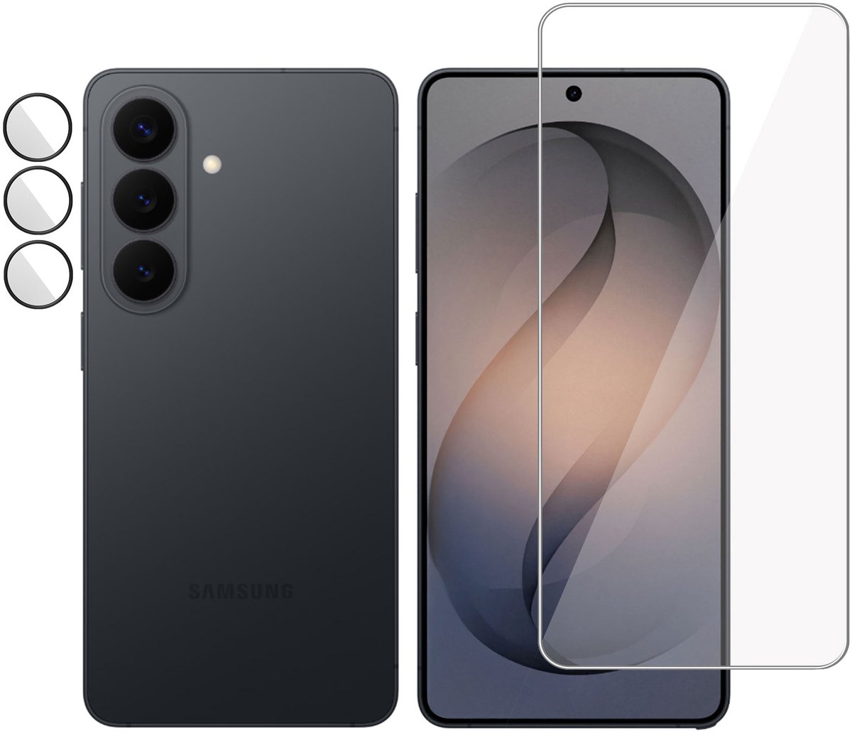 Proteq Screenprotector + Camera Bescherming geschikt voor Samsung S26 Plus – Gehard Glas – Rounded – Proteqt+