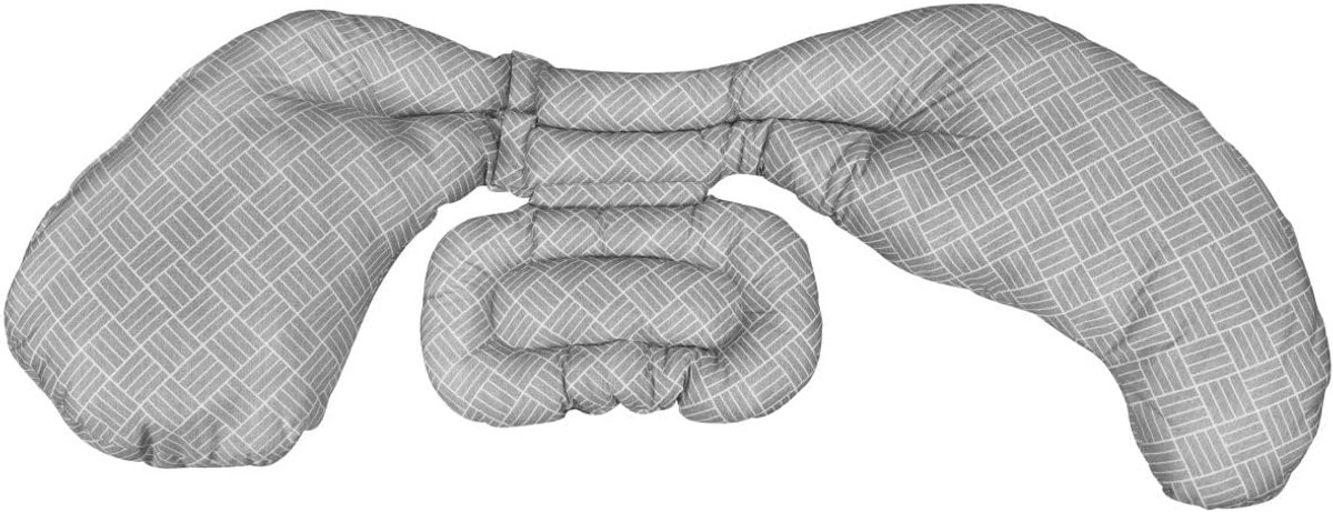 Zwangerschapskussen - Lichaamskussen - Zijligging Ondersteuning - Modulair 3-delig - 40x30x44 cm - Criss Cross Grey
