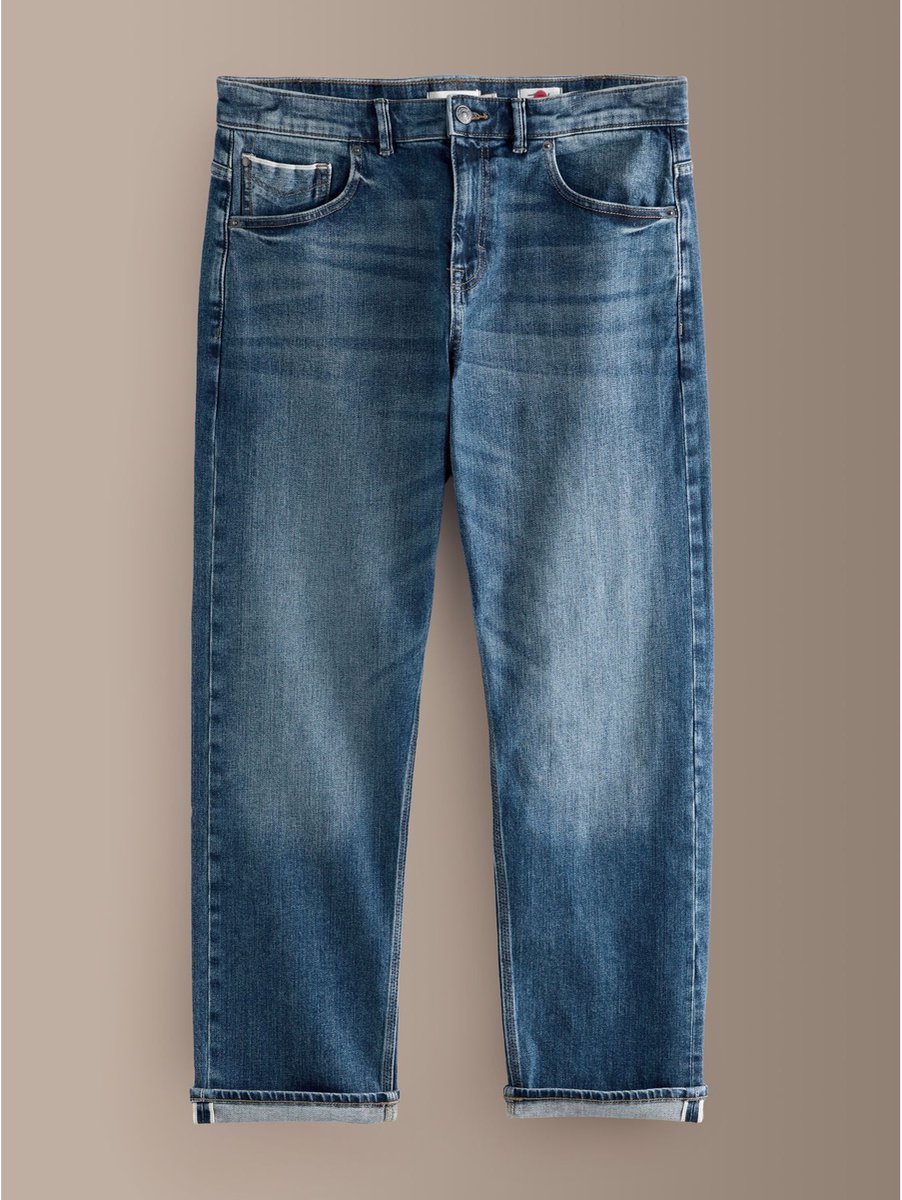 Next - Heren - Straight fit - Signature Japanse zelfkant denim jeans - Blauw
