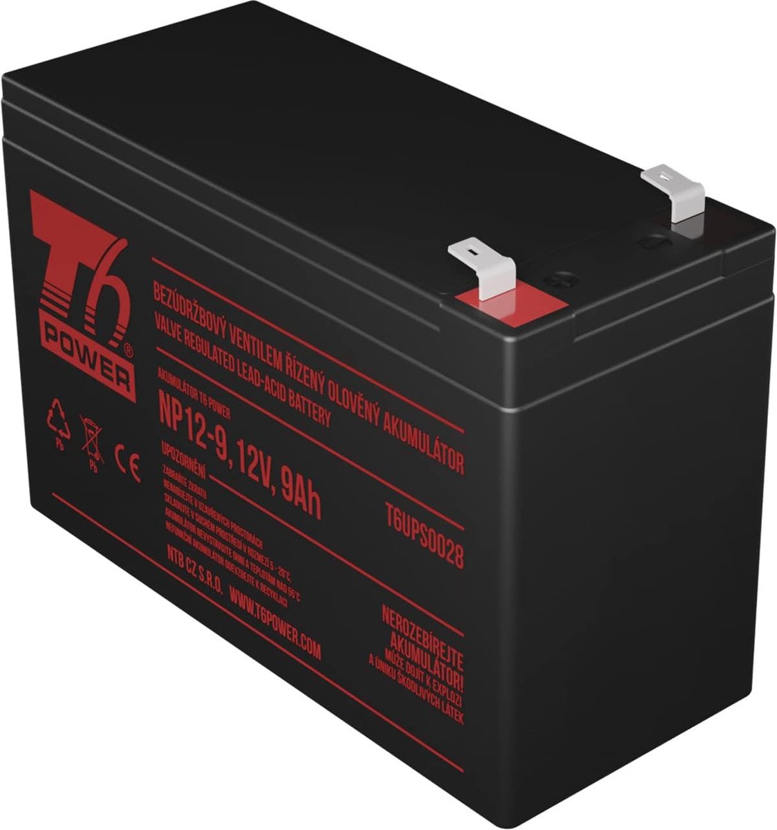 Reservebatterij UPS - Vervangende accu - Stroomonderbreking opvangen - Specifiek voor 800VA - 10x15x6.5cm
