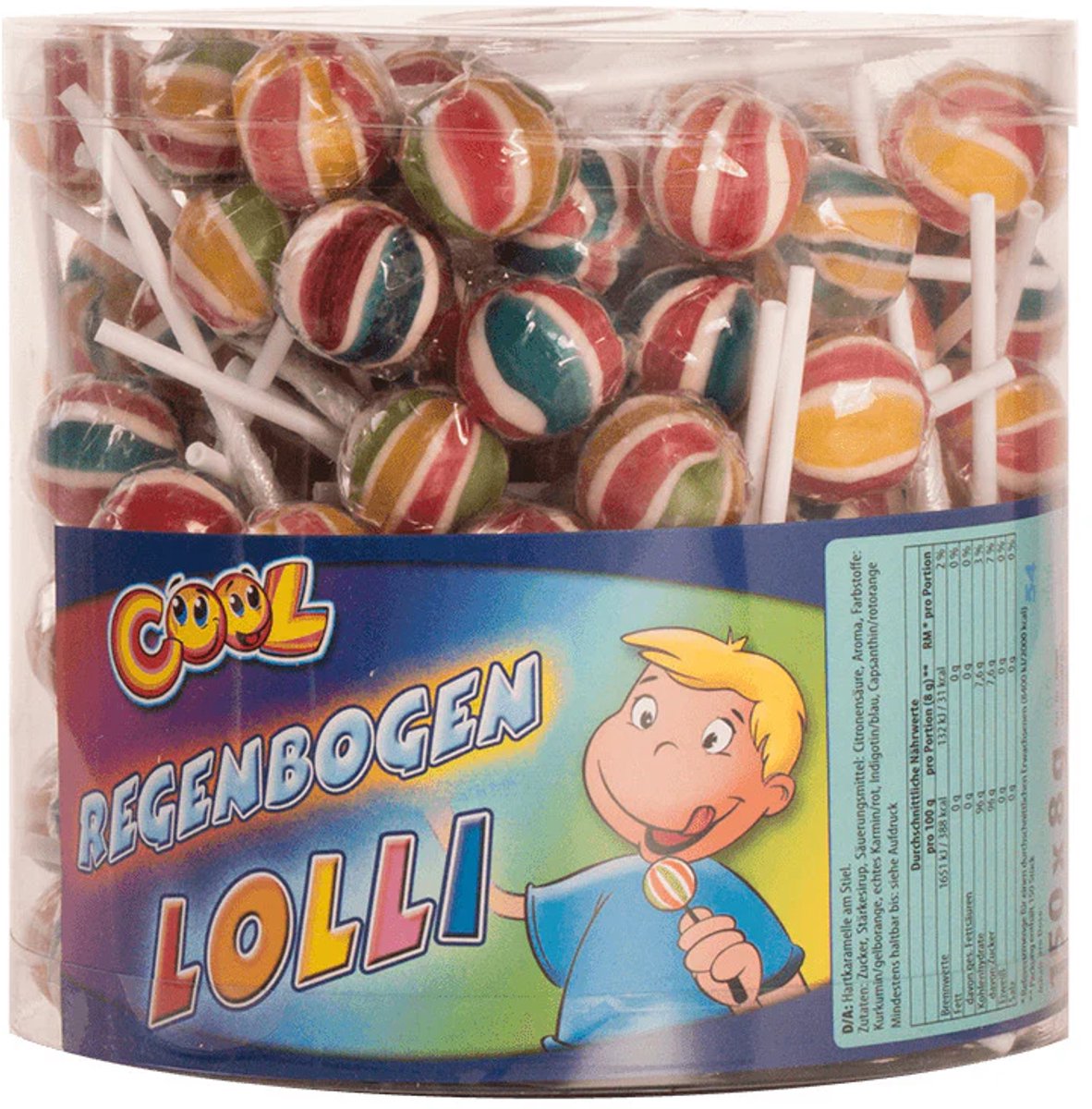 Regenboog lollie 100x 8 gram