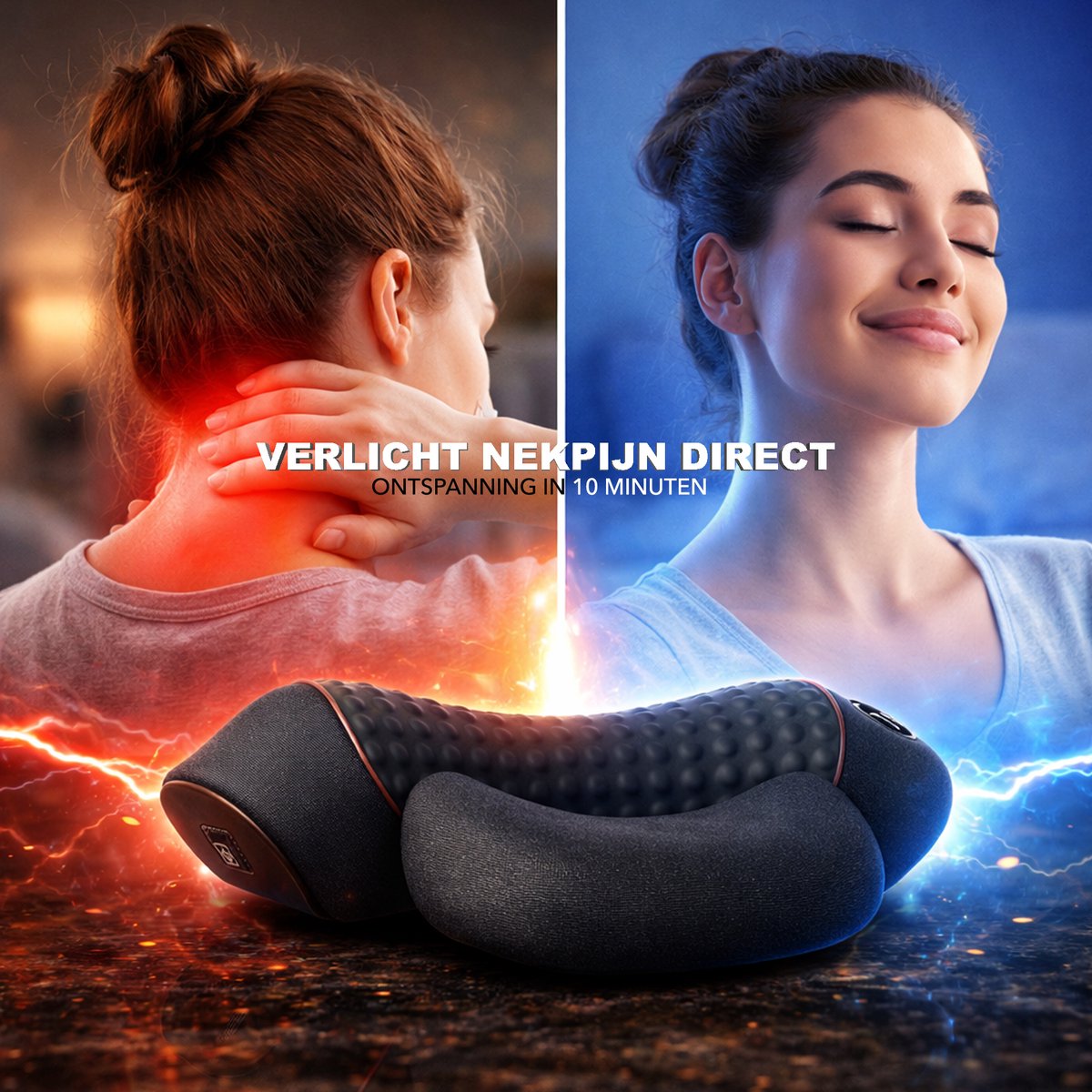 De Nekmassager 3-In-1 Massagekussen met Warmtefunctie - afbeelding 3