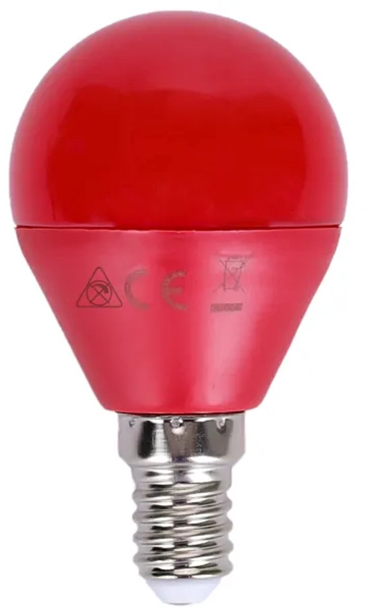 Kogellamp E14 rood | kleine fitting LED lamp 4W=30W gloeilamp | 230V