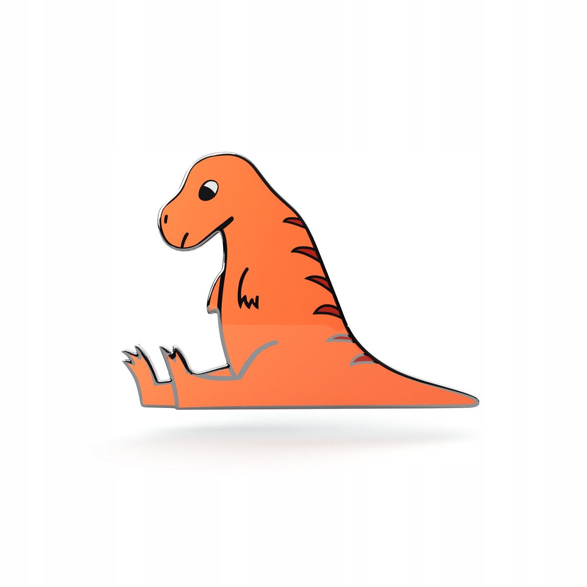 Pinets Dinosaurs Serie - Dinozaur Przypinka - Oranje - Junior - Metaal