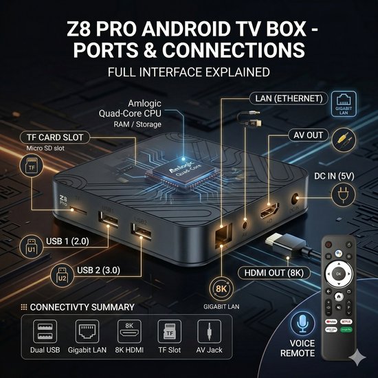 Android TV Box Z8 Pro 4K Ultra HD – Dual Band WiFi – Smart TV Box met ...