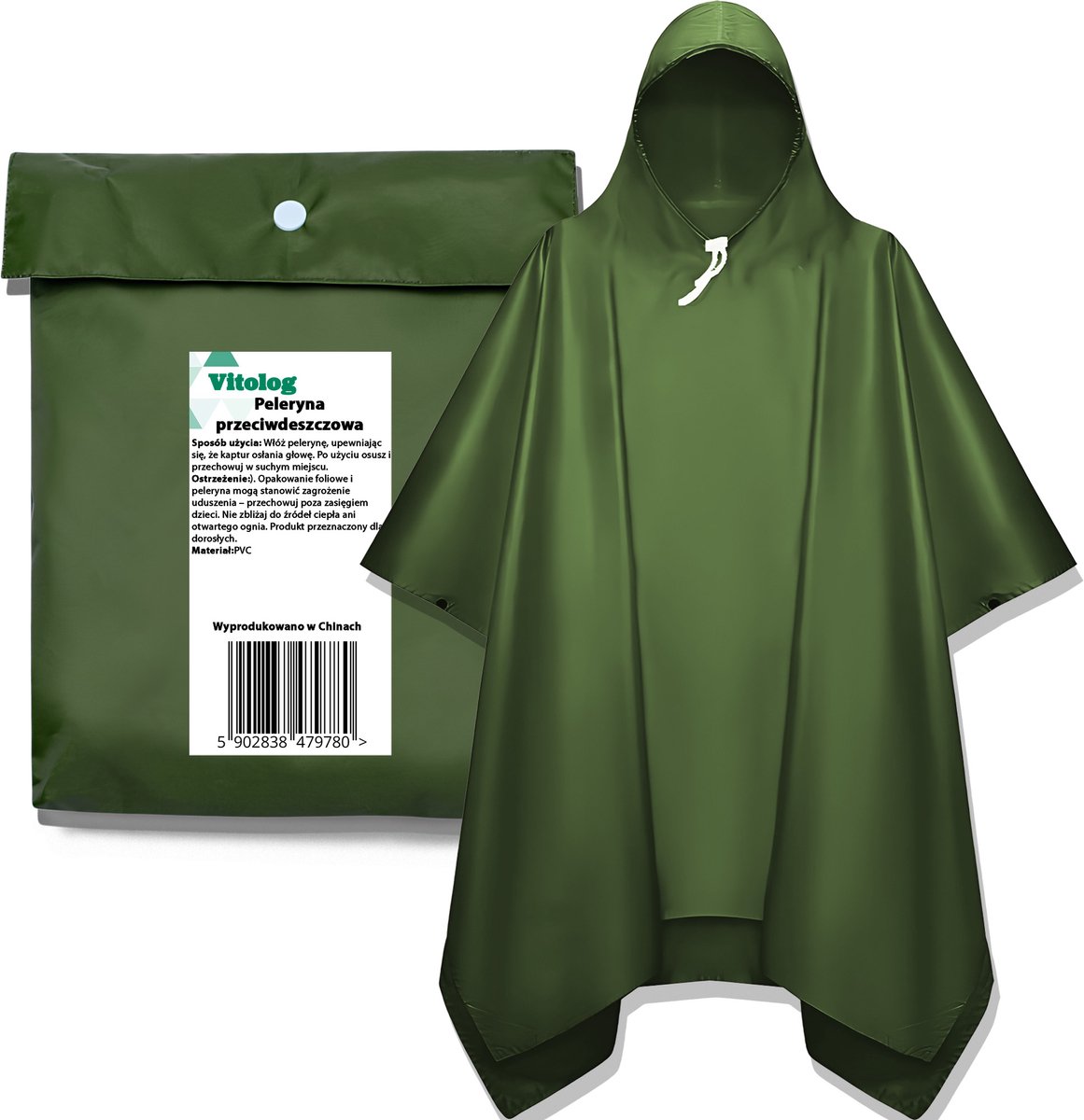 Vitolog - Ponczo Regenponcho - Waterdicht - Unisex - PVC