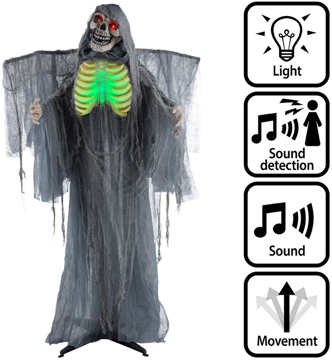 Boland - Decoratie Crypt keeper - Horror - Licht, Geluid & Beweging - Geluidsensor - Spookhuis - Trick or Treat
