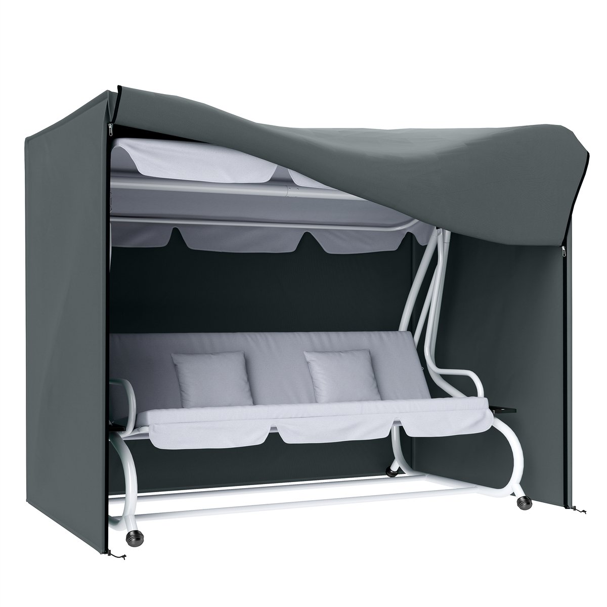 Outsunny Outdoor Swing Cover-Oxford-220L x 125B x 172H cm-Grijs