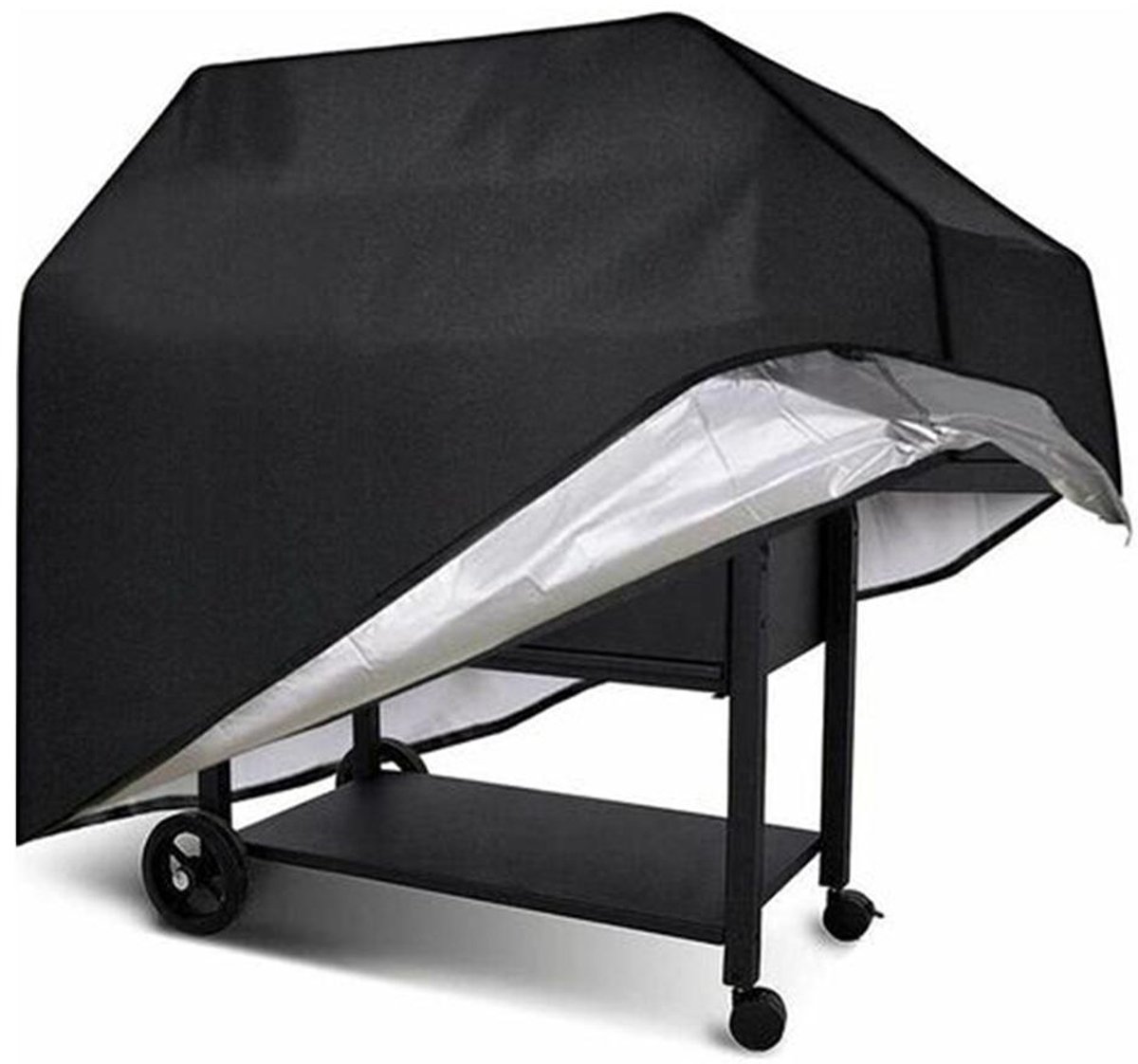 Grillhoes - Weerbestendige Hoes - Zilvercoating UV-bescherming - 1 Stuk - Zwart