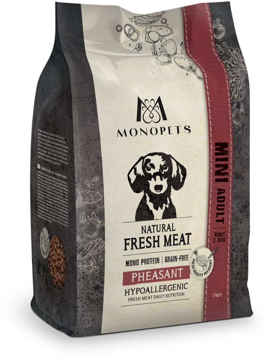 Monopets Monopets Natural Fresh Meat Mini Adult - Hondenbrokken - Fazant 6 kg