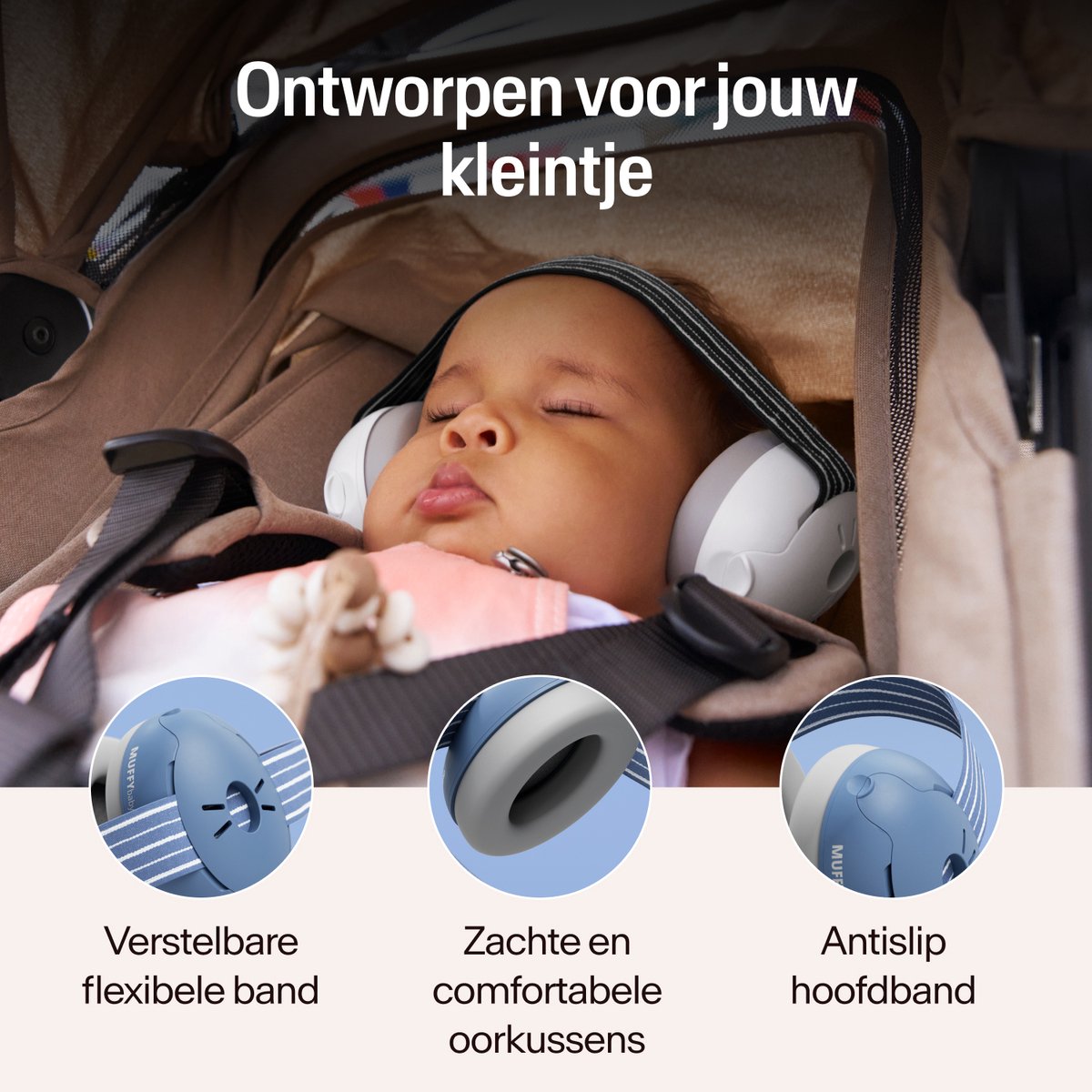Alpine Muffy Baby Gehoorbescherming (12-36 Maanden) - Gecertificeerde Koptelefoon Baby - Verstelbare Oorbeschermers voor Baby en Peuter - 23 dB Demping - Denim – foto 3