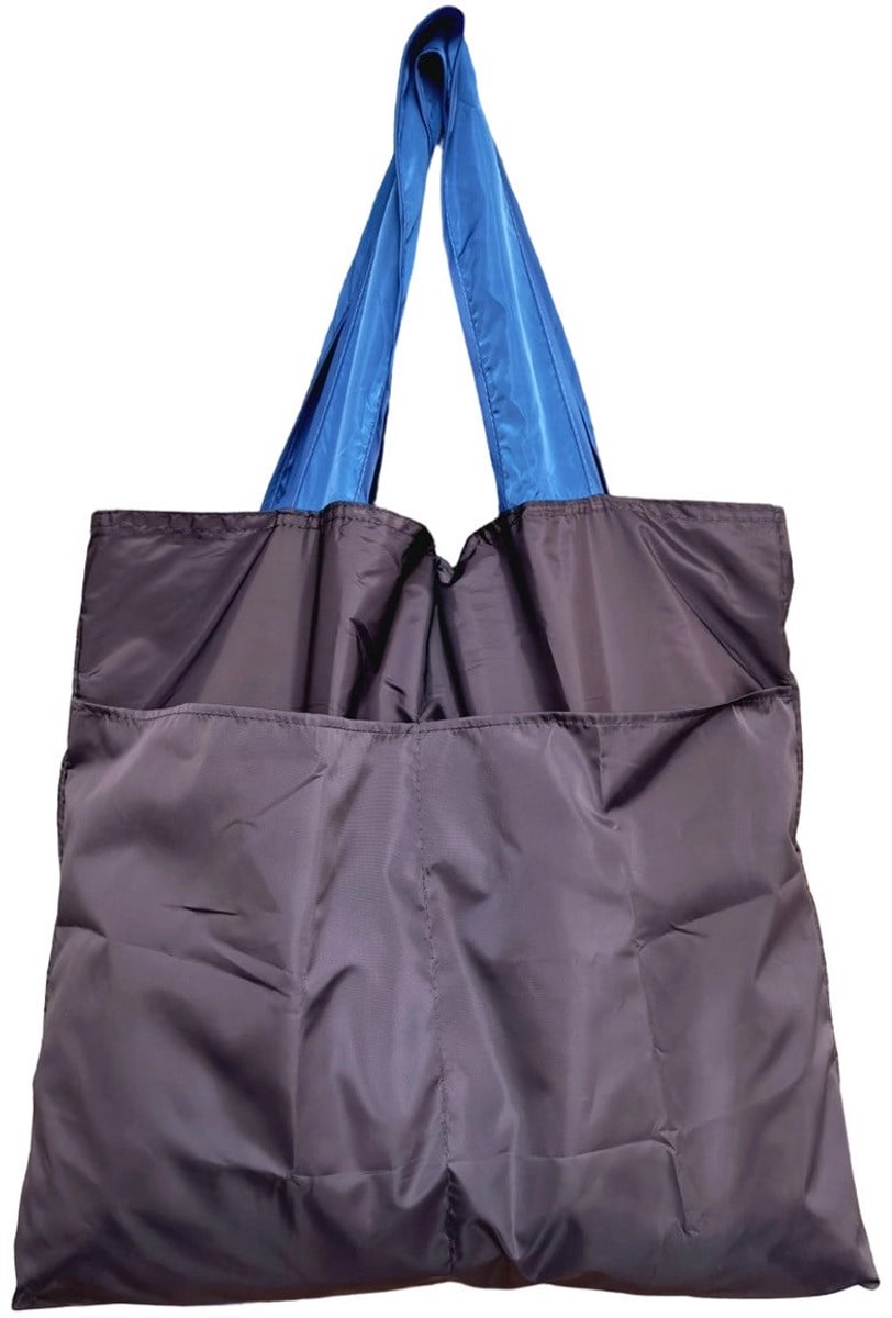 Herbruikbare boodschappentas, opvouwbare waterdichte nylon tas, stevige en duurzame draagtas met verborgen vakken, geschikt voor dagelijks gebruik, donkergrijs.