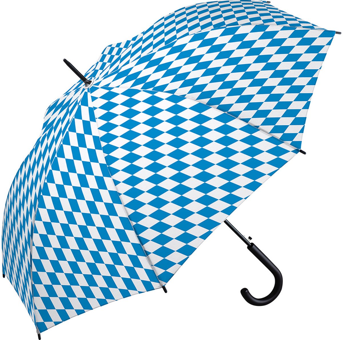 FARE AC - Paraplu - Ø120 cm - Automatisch Openen - Windproof - Ruiten Design (Blauw/Wit) - Stevig Frame