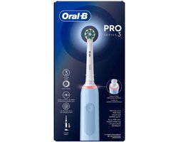 Oral-B Pro 3 3770 Blue Elektrische Tandenborstel – Blauw – 3 Poetsstanden – 360° Poetsdrukcontrole – 2-min Timer – incl. 3 opzetborstels