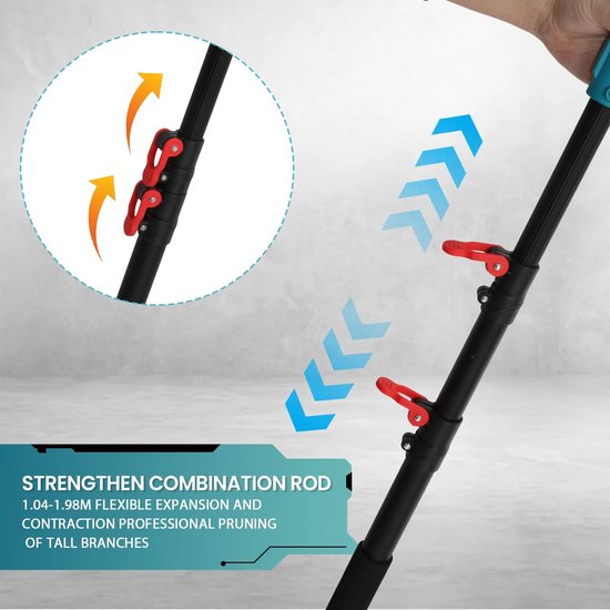 Cellista Kettingzaag 6 Inch 21V - Elektrische Snoeizaag - Accu Takkenzaag - Telescopische Snoeischaar 40mm - 2 Meter Verlengstang - 3500W van Merkloos	 — afbeelding 4