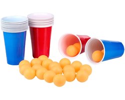Beer Pong Set - 48 Delig - Bekers en Balletjes - Partyspel - Drankspel