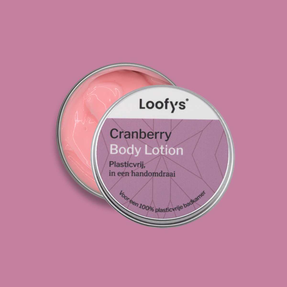 Loofys Body Lotion Cranberry – Natuurlijke & Hydraterende Bodylotion – Plasticvrij, Vegan & Duurzaam – Herbruikbaar Blikje – 30g
