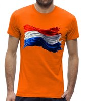 Oranje shirt man vlag korte mouw – Koningsdag – EK shirt – WK shirt Maat L