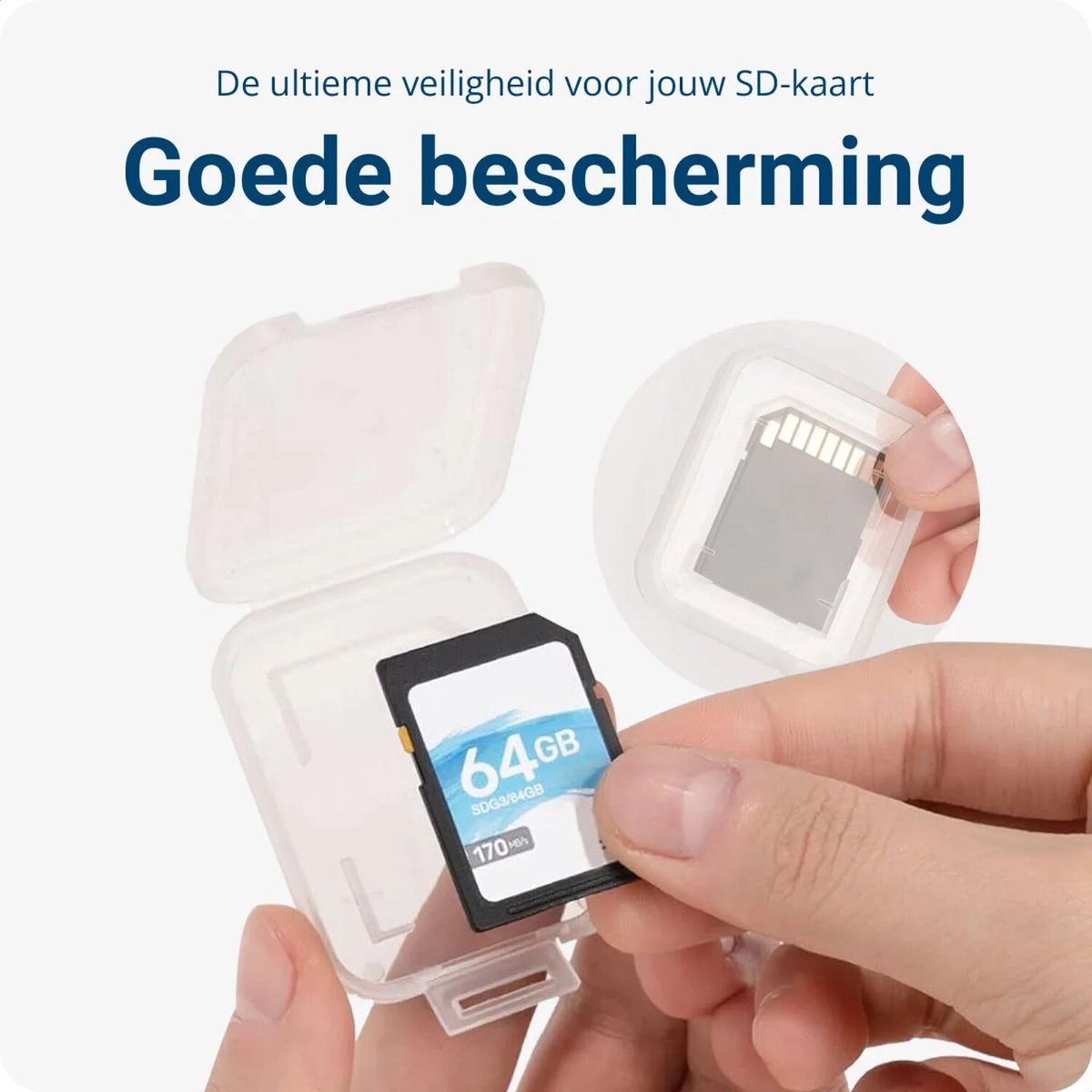 10 stuks/partij transparant SD-geheugenkaart case houder box opbergdozen geheugenkaart houder helder protector case plastic