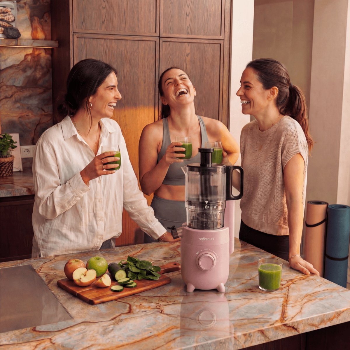 Safecourt Kitchen Slow Juicer - sapcentrifuge Roze thumbnail 5