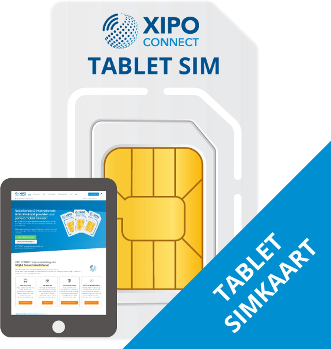 XIPO CONNECT - Simkaart voor Tablet Nederland Only + 10GB Data - 365 Dagen geldig