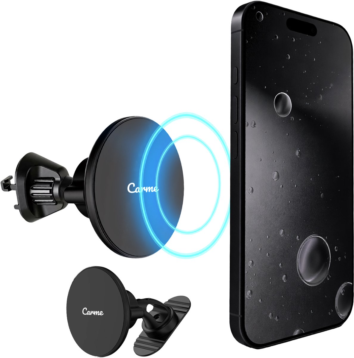 CarMe Telefoonhouders Auto - MagSafe Autohouder - Ventilatie & Dashboard - Magnetisch - GSM Houder Auto - Zwart