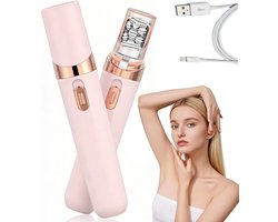 Ontharingsapparaat - Luxe Gezichtsepilator - Draadloze Epilator voor Gezicht - Epileerapparaat - Elektrische Gezichtstrimmer - Geschikt voor gezicht, wenkbrauwen, lippen, kin, armen en oksels - USB oplaadbaar - Pijnloze ontharing - Unisex - Roze