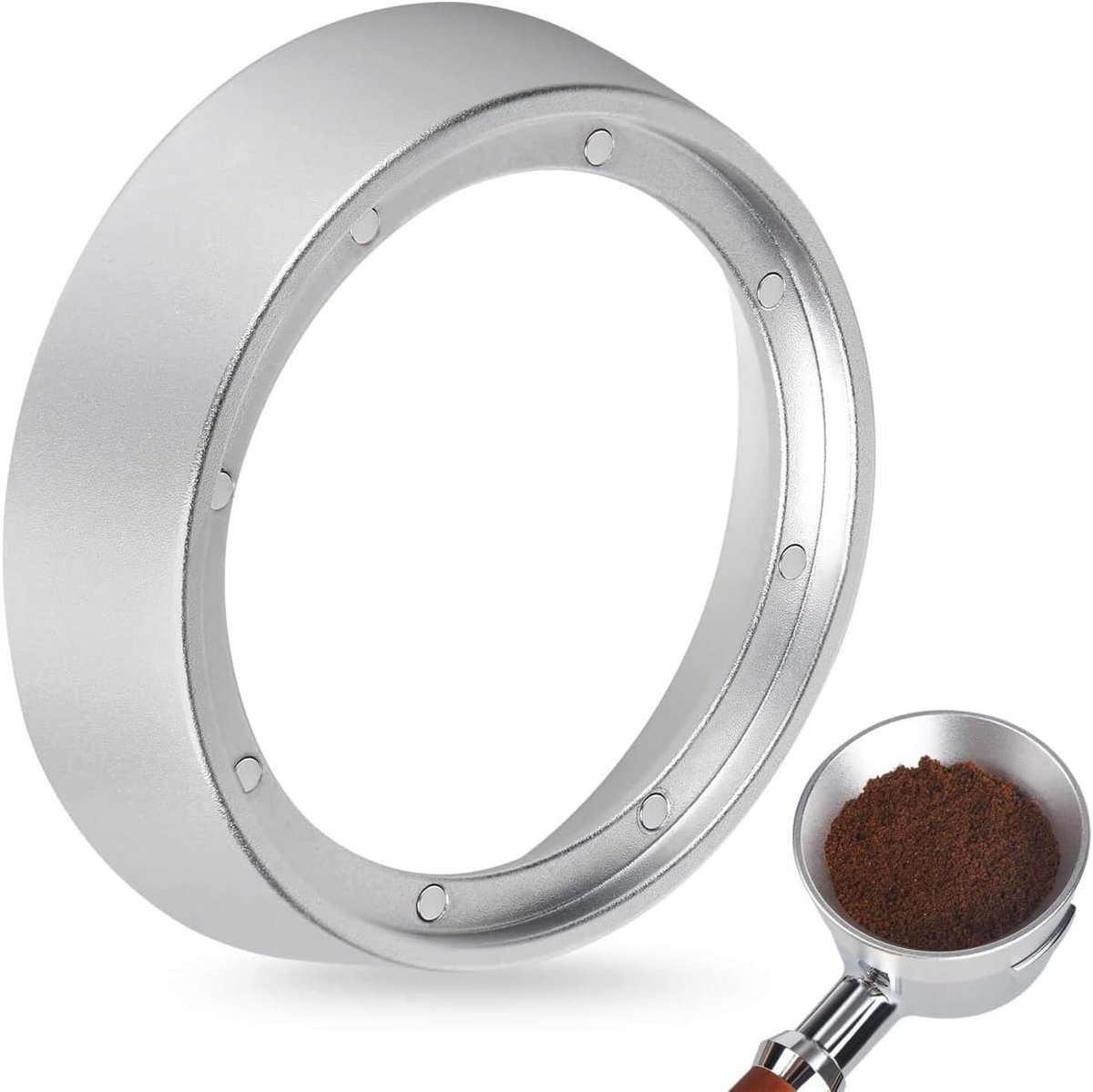 54 mm espressodoseertrechter - Magnetische doseertrechter - Filterhouder - Koffieaccessoires - Doseerring voor koffiepoeder met 12 magneten