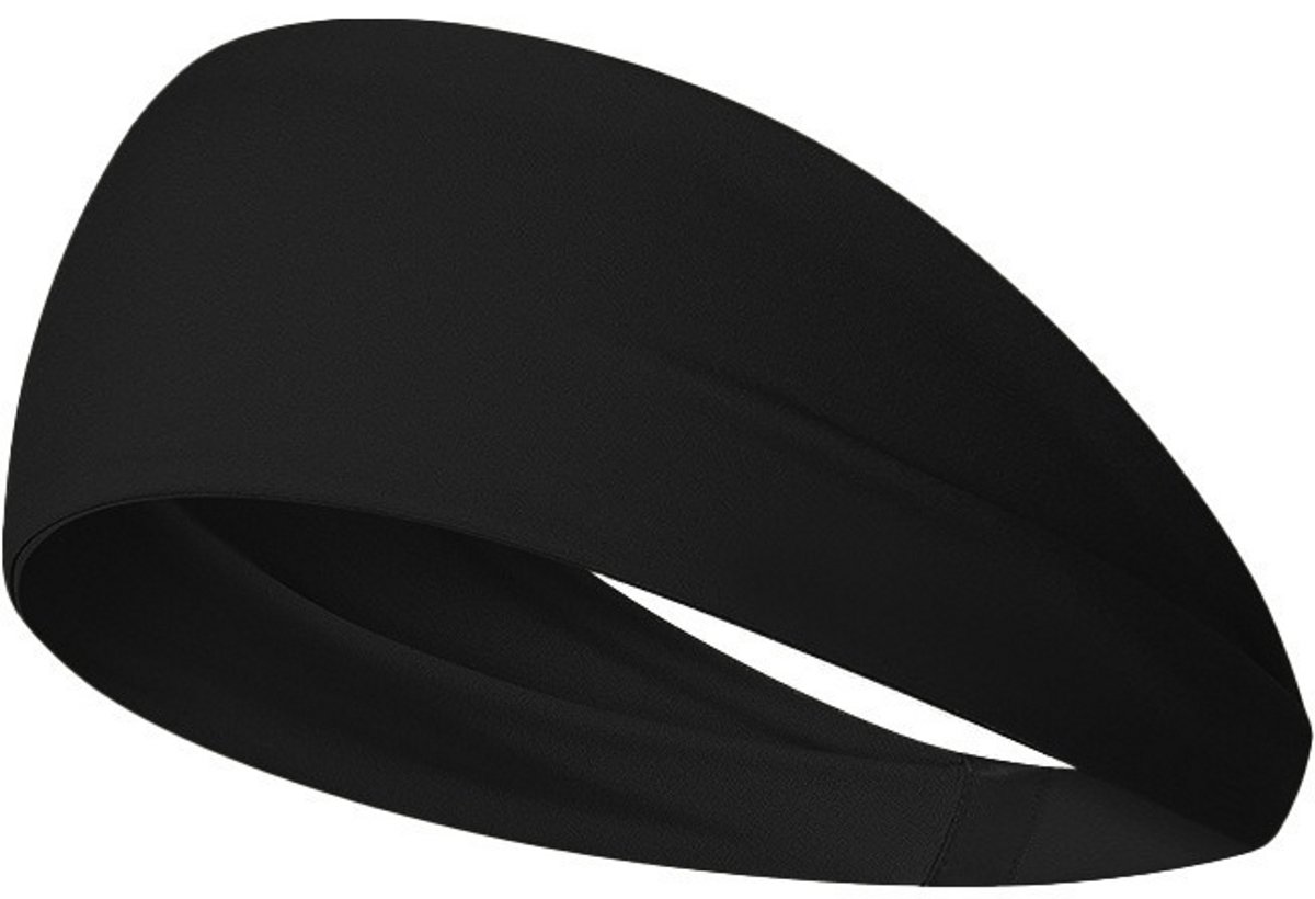 Without Lemon - Sport Haarband - Zacht & Elastisch - Zweetabsorberend - Fitness, Yoga & Hardlopen - Sporten - One Size - Zwart