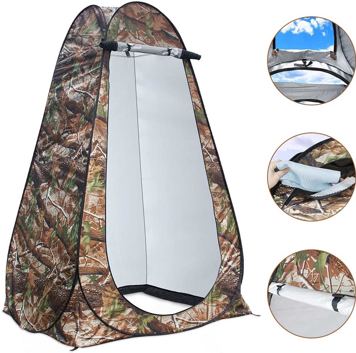 Douchetent - Toilettent - Omkleedcabine - Opslagtent - Pop-Up Tent - Vouwtent - Pop-Up Privacytent met Stalen Frame - Snel Opvouwbare - 120 X 120 X 190 cm